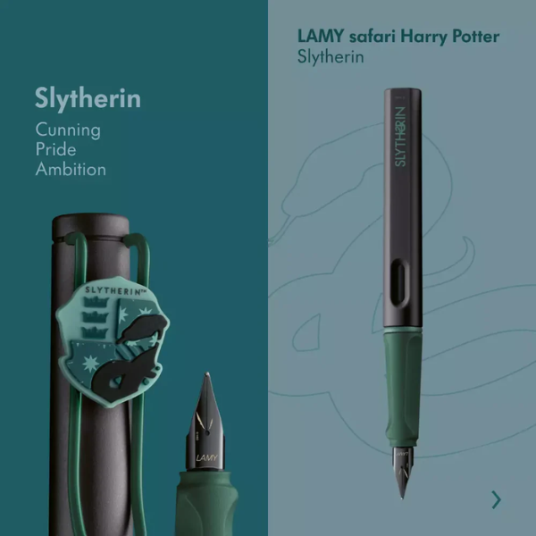 Set de Plumas LAMY Harry Potter Edición Limitada Detalle de la pluma LAMY Slytherin