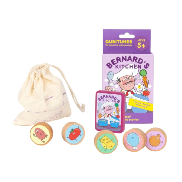 Qubitunes Bernard’s Kitchen Qubitunes Bernard’s Kitchen – juego de cocina sin pantallas para niños.