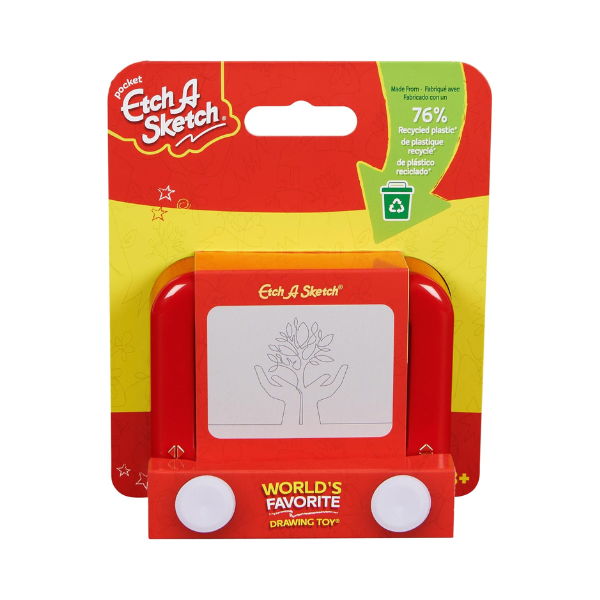 Etch A Sketch Mini Etch A Sketch Mini – pantalla mágica de bolsillo con marco rojo.