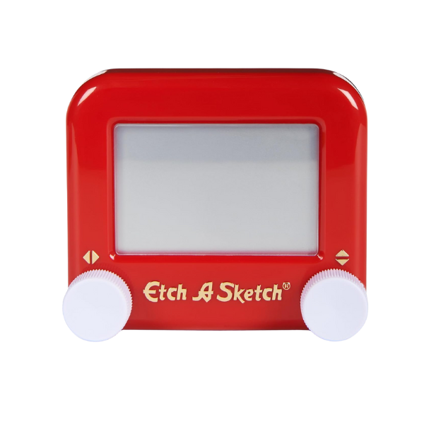 Etch A Sketch Mini Etch A Sketch Mini ecológica fabricada con plástico reciclado.