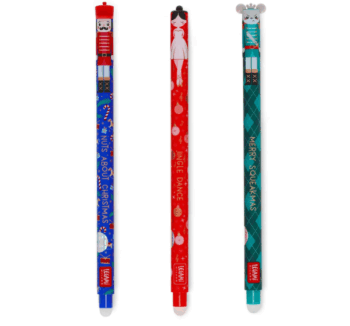 Set de 3 Bolígrafos de Gel Borrable de Legami Navidad 2025 – The Nutcracker Edition.