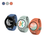 Modelos de K-Watch KidyWolf en colores naranja, verde y azul