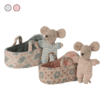 Bebé Ratón en Capazo Maileg con los dos colores