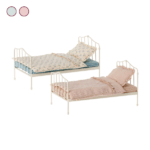 Cama en Miniatura Mini Casa Ratón con ropa de cama estampada