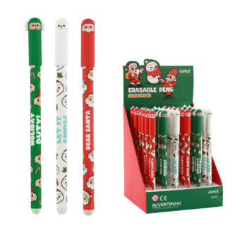 Bolígrafo borrable navideño iTotal con tinta azul en tres modelo
