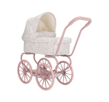 Carrito de Muñecas de Metal Flores de Little Dutch rosa
