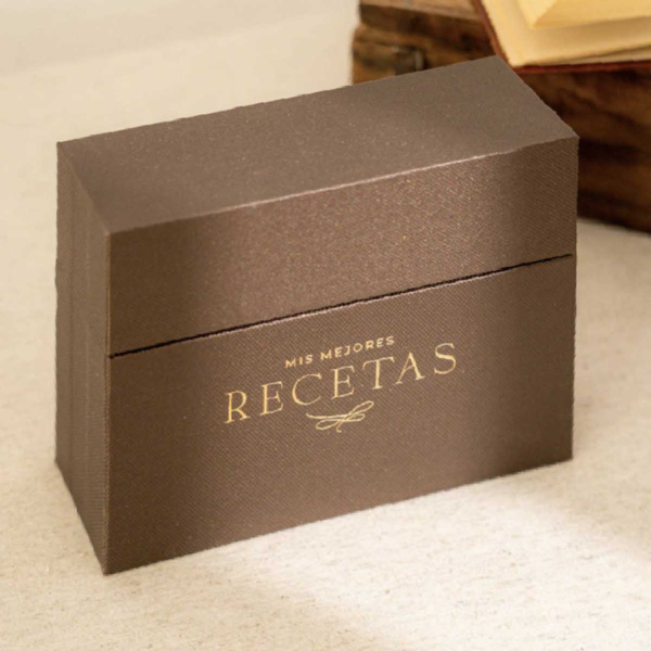 Caja de Mis Mejores Recetas (Box + Cards) - Librería Campoamor Recetario elegante con tarjetas y caja entelada