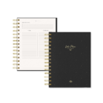 Planner Vida/Trabajo «Let’s Plan» Black Night portada lino con stamping dorado