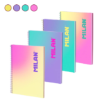Cuaderno A4 con Espiral y Tapa Dura Papel Cuadriculado Sunset Milan vista 4 colores