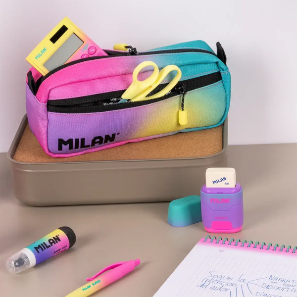 Estuche Portatodo Rectangular 2 Cremalleras Sunset Milan Estuche poliéster resistente Sunset Milan
