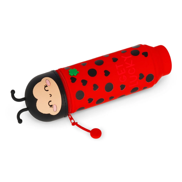 Estuche 2 en 1 de Silicona Ladybug (Mariquita) de Legami - Librería Campoamor Estuche retráctil Ladybug de Legami