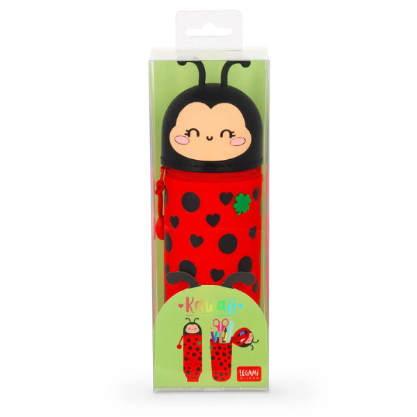 Estuche 2 en 1 de Silicona Ladybug (Mariquita) de Legami - Librería Campoamor caja del Estuche 2 en 1 de Silicona Ladybug (Mariquita) de Legami