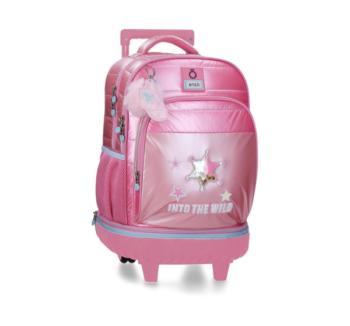 mochila con carro desmontable into the wild enso rosa metalizado frontal