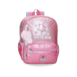 mochila juvenil 38cm into the wild enso rosa metalizado frontal