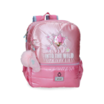 mochila escolar 33cm into the wild enso rosa metalizado frontal