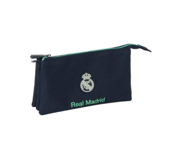 Estuche Triple Real Madrid Segunda Equipación 25/26 con tres compartimentos