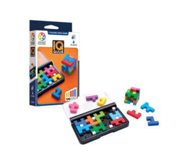 IQ Quub rompecabezas 2D y 3D con piezas formando cubo