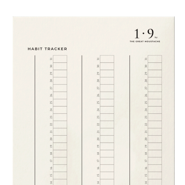 Set de 10 Tarjetas Organizativas Habit Tracker 1·9 TGM Planning cards seguimiento hábitos planner