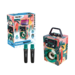 Karaoke Compact Tropical Vibes altavoz portátil con micrófonos