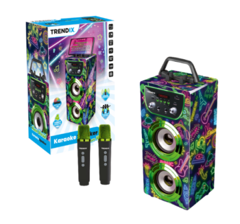 Karaoke Neon World con bola de discoteca y luces