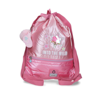 Mochila de Saco Into The Wild Enso rosa metalizada con estrella brillante