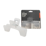 Pinza para Libros Transparente Kikkerland sujetando páginas