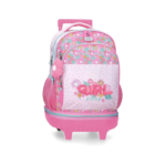 Mochila con Ruedas Desmontable Girl Zone Enso rosa con estampado floral