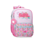 Mochila Juvenil Adaptable a Carro 38cm Girl Zone Enso rosa con estampado floral