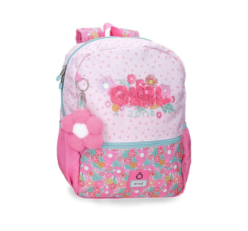 Mochila Juvenil Adaptable a Carro 33cm Girl Zone Enso rosa con estampado floral