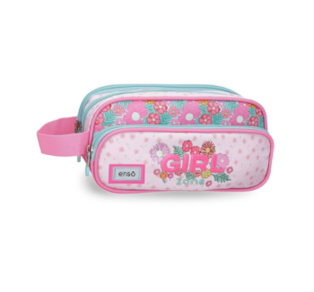 Portatodo Triple Girl Zone Enso rosa con estampado floral
