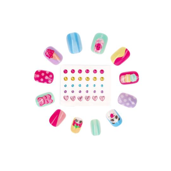 Set de Uñas Postizas y Brillos Candy Glam de TopModel - Librería Campoamor Kit uñas infantiles con brillantes TopModel