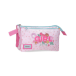 Estuche Triple Girl Zone Enso rosa con estampado floral