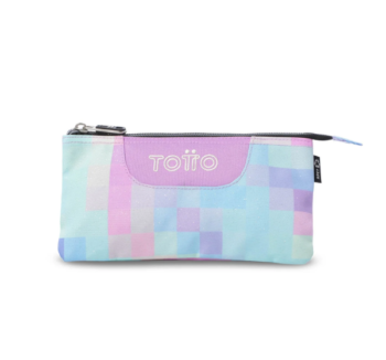 Producto: Estuche Escolar Triple Cuadros Glitter Totto vista frontal