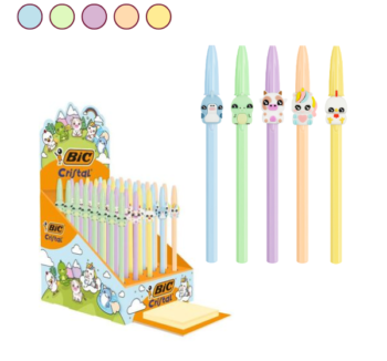 Bic Cristal Pastel con Figuras Kawaii en todos los modelos