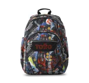 Producto: Mochila Escolar Infantil Coches Totto diseño frontal