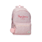 Mochila Escolar Mia Rosa Claro Pepe Jeans frontal