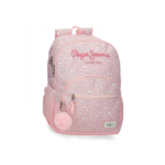 Mochila Escolar Mia Rosa Claro 44cm Pepe Jeans frontal