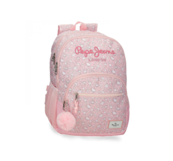 Producto: Mochila Escolar Mia Rosa Claro 44cm Pepe Jeans frontal