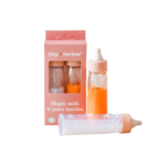 Dúo de Biberones Mágicos Leche y Zumo de Frutas para Muñecos