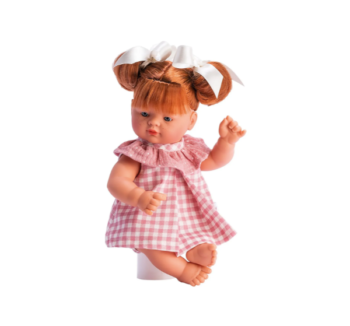 Guille Vestido Cuadros Rosas Cuello Gasa Rosa