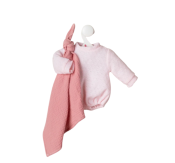 Producto: Vestido para Matti Conjunto Pelele Punto Rosa con Mantita Gasa muñeco 40 cm
