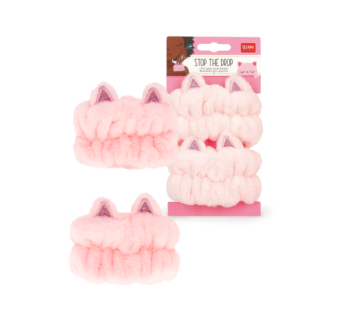 Muñequeras Antigotas para Rutina Facial Kitty Legami