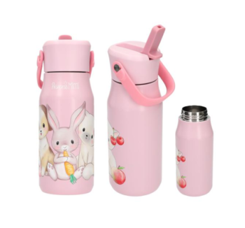 Producto: Botella de Acero Inoxidable de Animalitos Princess Mimi rosa