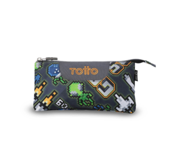 Estuche escolar triple Arcade Totto con diseño gamer