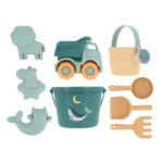 Set de Juguetes de Playa Whale Teal con cubo y accesorios
