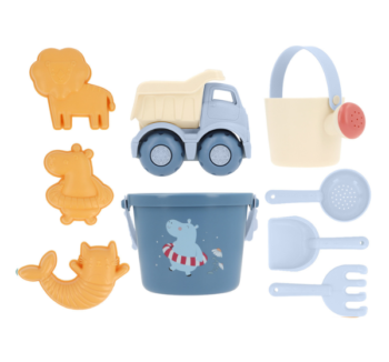 Set de Juguetes de Playa Hippos con cubo y accesorios