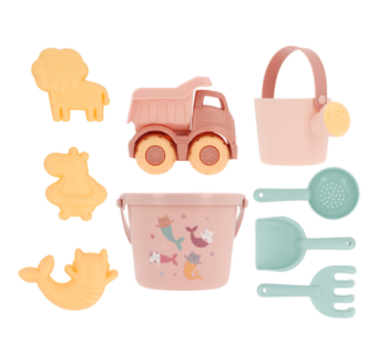 Set de Juguetes de Playa Mermaid Cats con cubo y accesorios