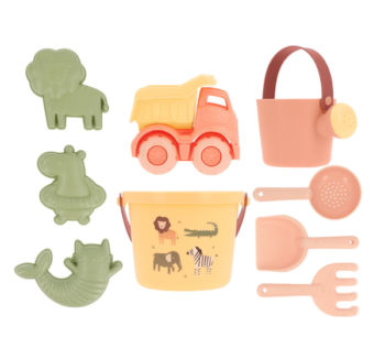 Set de Juguetes de Playa Wild Animals con cubo y accesorios