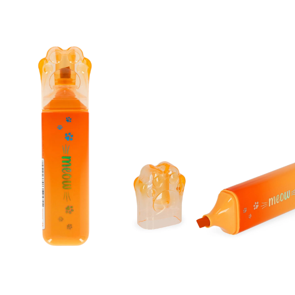 Subrayador Meow de Legami - Librería Campoamor Subrayador Meow de Legami naranja
