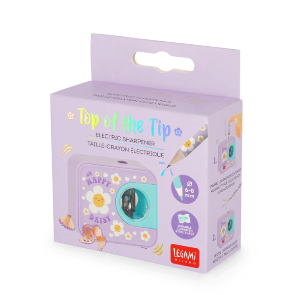Sacapuntas Eléctrico Daisy Legami - Librería Campoamor Sacapuntas con depósito Legami